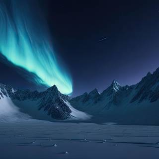 Majestic Aurora Borealis over Snow-Capped Mountains