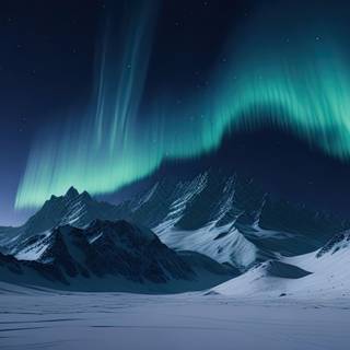 Majestic Aurora Borealis over Snow-Capped Mountains