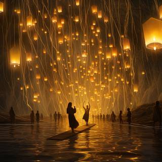 Floating Flames in the Night