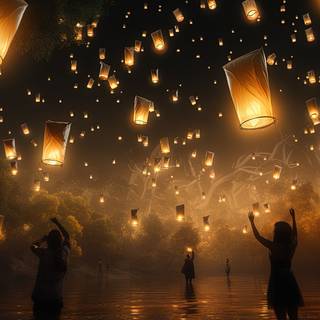 Floating Flames in the Night