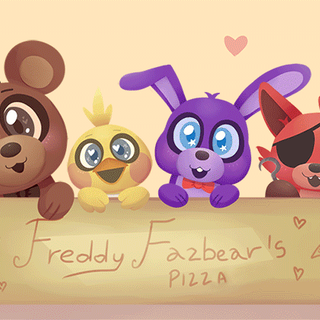 Freddy, Chica, Bonnie, and Foxy GIF