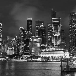 black and white city