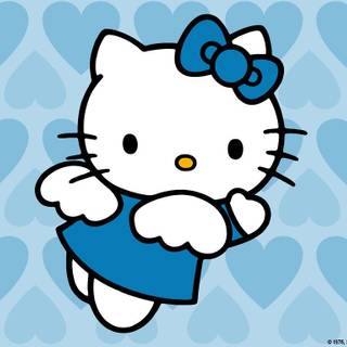 Blue Hello Kitty Cupid Heart Wallpaper