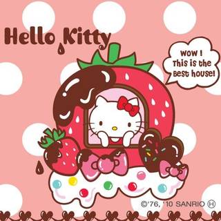 Chocolate Strawberry Hello Kitty Phone Wallpaper