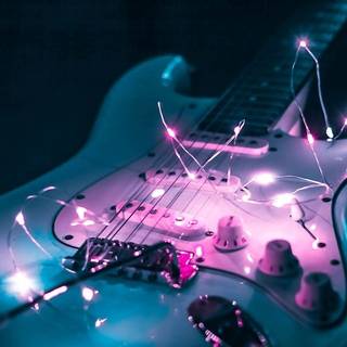 Lit Up Guitar Wallpaper