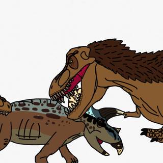 Two T.rex vs triceratops Cretaceous past part 1