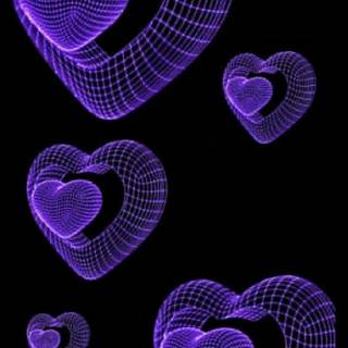3d purple hearts