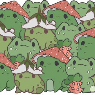frogs with mushroom hats