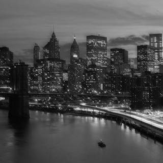 black and white city