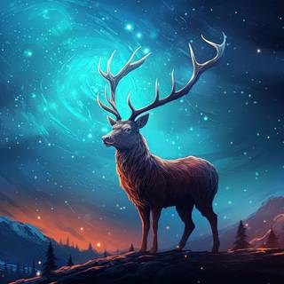 Celestial Beast in Cosmic Realm