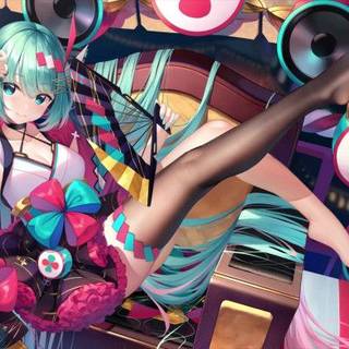 Hatsune Miku Celebration Outfit! Desktop Wallpaper