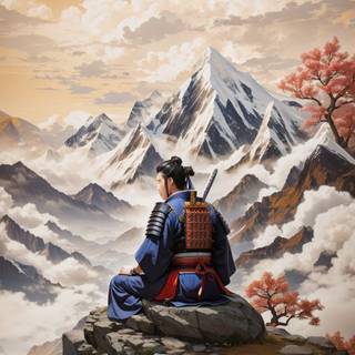 Samurai meditating