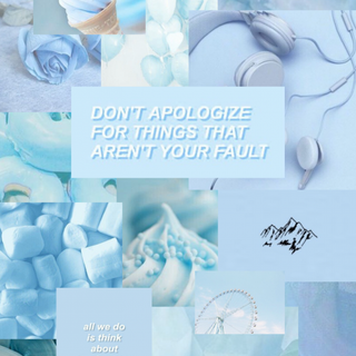 Aesthetic collage blue quotes
