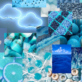 Aesthetic collage blue lime lollipop