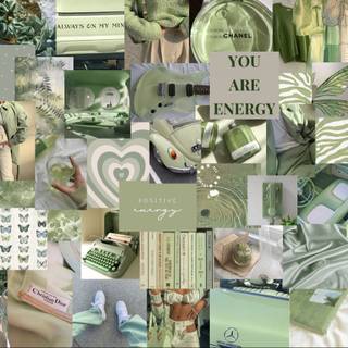 Aesthetic collage sage green Chanel