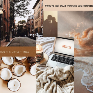 Aesthetic collage beige coconut Netflix