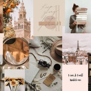 Aesthetic collage beige Paris