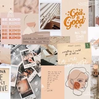 Aesthetic collage pink positivity