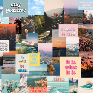 Aesthetic collage sunset positivity