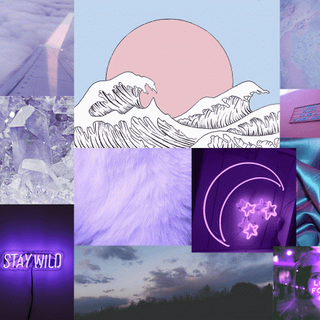 Aesthetic collage purple crescent Chanel