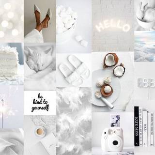 Aesthetic collage white coconut