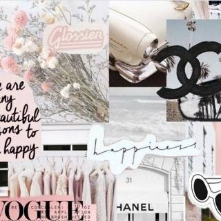 Aesthetic collage white pink Chanel