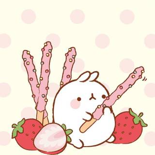 Pocky strawberry Molang