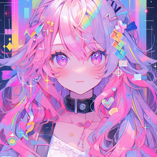 Rainbowcore Anime Girl