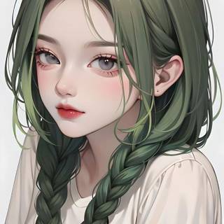 Me with Green braided hair 
