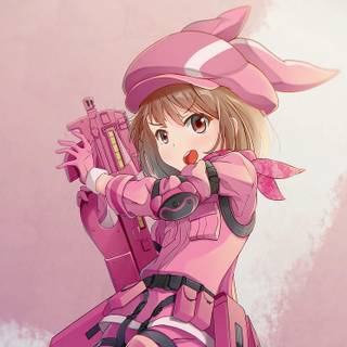 pink dress anime girl