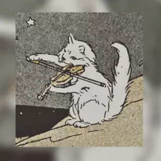 cat playing violin <3