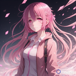 Pinked Hair Anime Girl