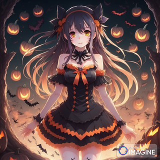 Halloween Pumpkin Anime Girl