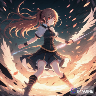 Anime Girl At Battle