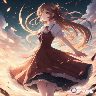 Anime Girl Trying On Her New Dress