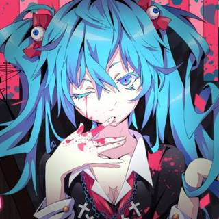 Hatsune Miku Gorecore Desktop Wallpaper