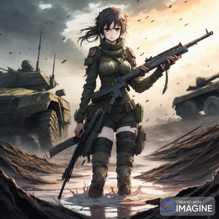 Gorgeous Fighter In A Battlefield Anime Pfp