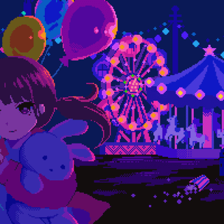 Anime Girl at The Carnival GIF