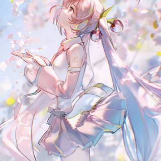Calm Sakura Miku In Nature