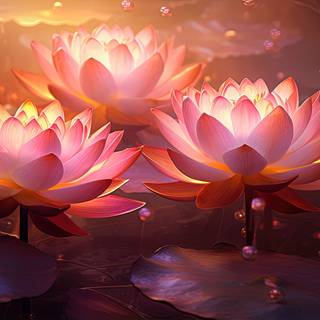 Glistening Beauty of Water Lilies