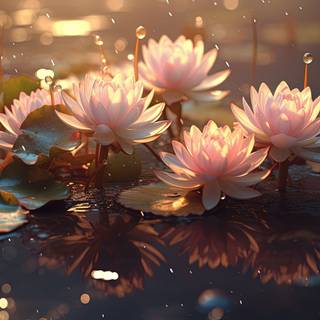 Glistening Beauty of Water Lilies
