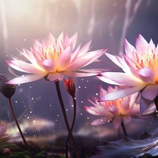 Glistening Beauty of Water Lilies