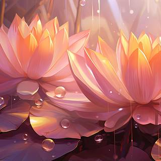 Glistening Beauty of Water Lilies