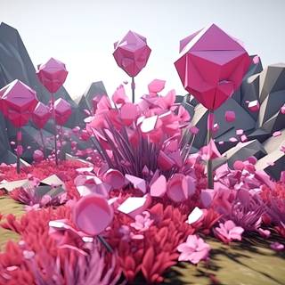 Geometric Landscape in Half Poly Style