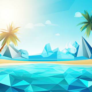 Geometric Landscape in Half Poly Style