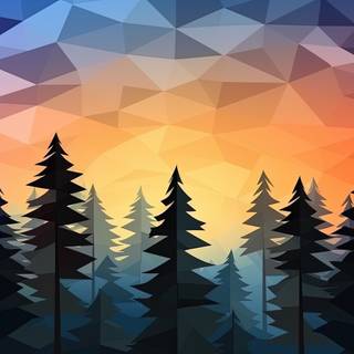 Geometric Landscape in Half Poly Style