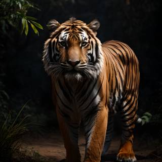 Cinematic African Wild Tiger 3D Render Poster on Black Background