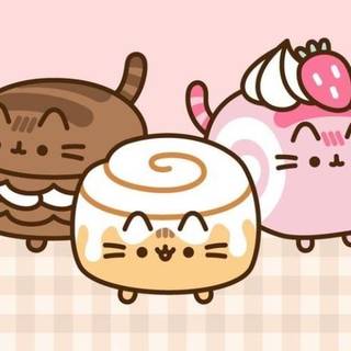 Pusheen Cinnamon Roll With Friends