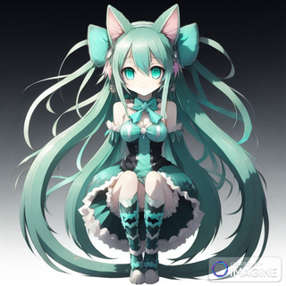 Hatsune Miku in a Cat Outfit