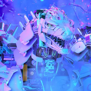 Chiptos X Zilla Godzilla Robot Ultra 4k Mechs - Holographic NFT Wallpaper Desktop Background